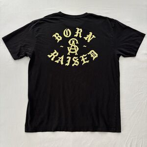 Born x Raised “SA” Black XL T-Shirt Gothic Logo Streetwear Rare Vintage Style